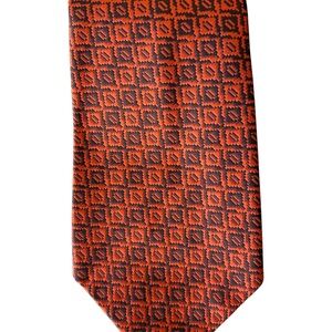 Elegant Orange and Black Patterned Tie